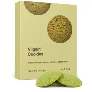 Produkt Vilgain Cookies BIO chlorella a pomeranč 135 g (4 x 2 sušenky)