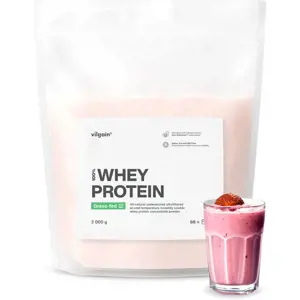 Vilgain Grass-Fed Whey Protein – jahodový milkshake 2000 g