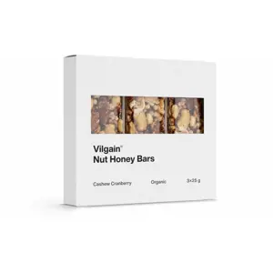 Vilgain Nut Honey Bar BIO kešu a brusinky 75 g (3 x 25 g)