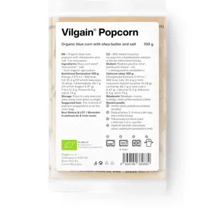 Produkt Vilgain Popcorn do mikrovlnky BIO solený z modré kukuřice 100 g