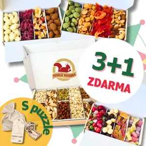 Sada 3+1 zdarma: Ořechové dobroty s dárečkem – Puzzle Mláďata z lesa!